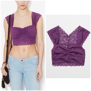 Free People Purple Chase Me Lace Bralette